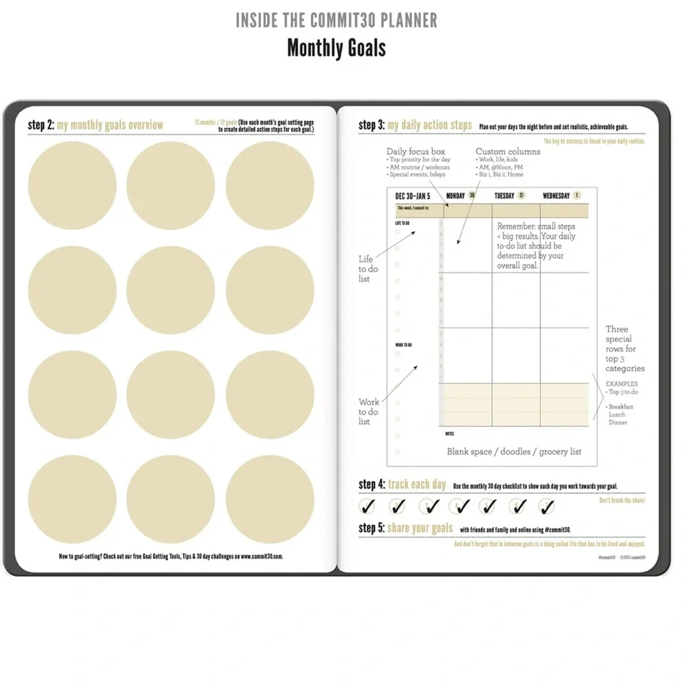Commit 30 unopened new dated 2026 planner in blue. 7”x10” deluxe size.